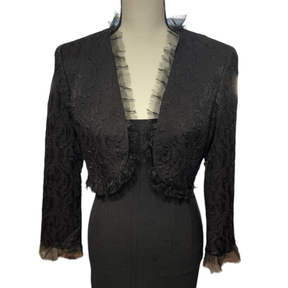Lafayette 148 Black Cropped Blazer Jacket 10 - Picture 2 of 14